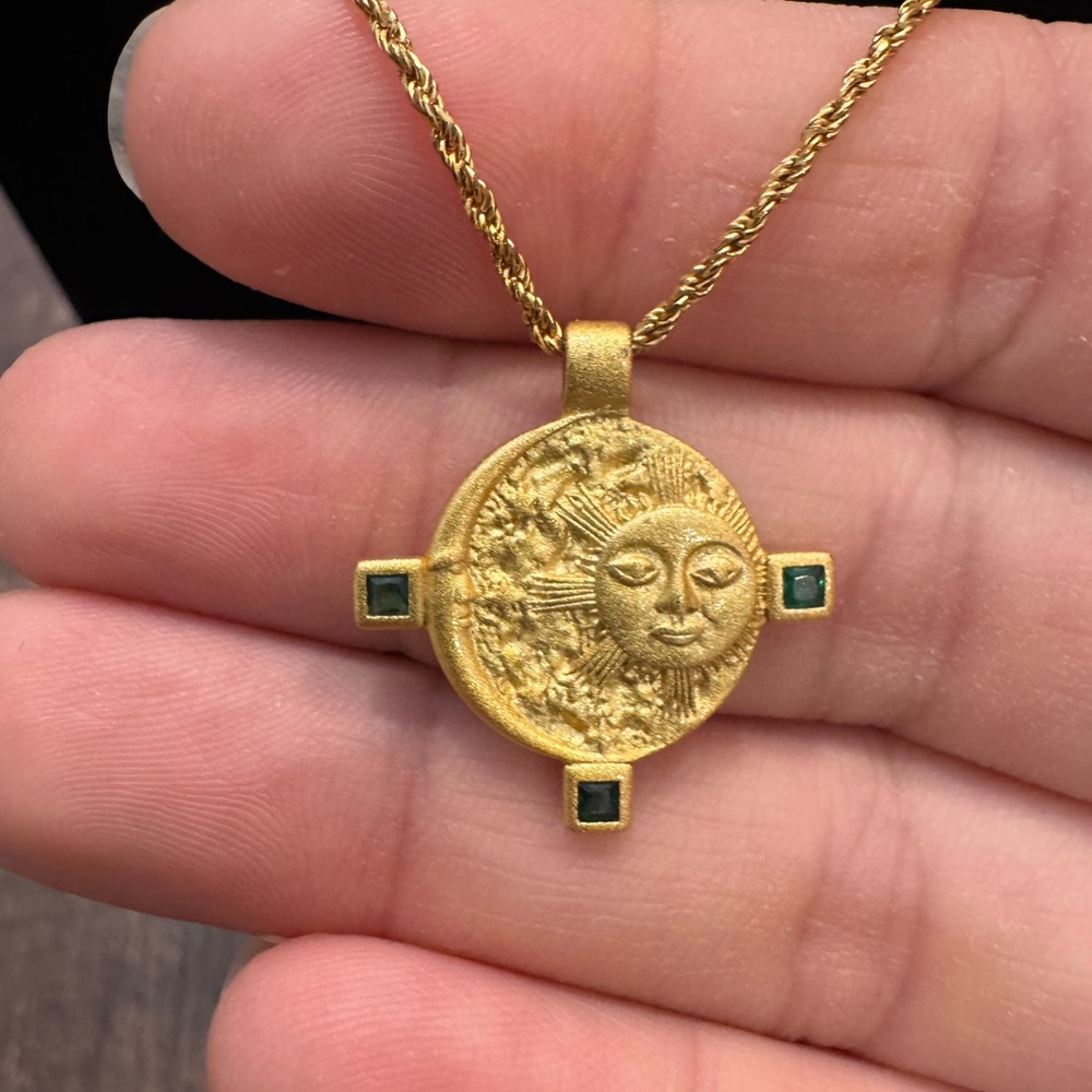 Mod + Jo Elegant Gold Sun/Moon Pendant Necklace View 3